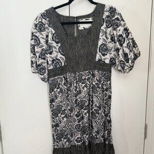 Blooming Print Adrienne Flounced Midi Dress Size 4